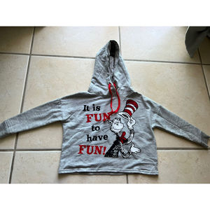 Dr. Seuss Cat In the Hat Gently Used Unisex Toddler's Size 4/6 T Gray LS Hoodie
